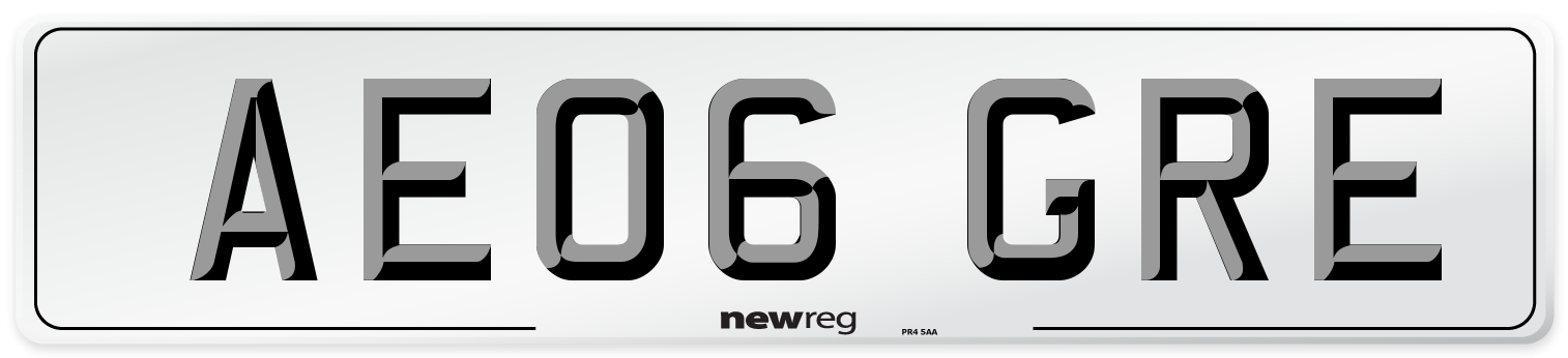 AE06 GRE Number Plate from New Reg